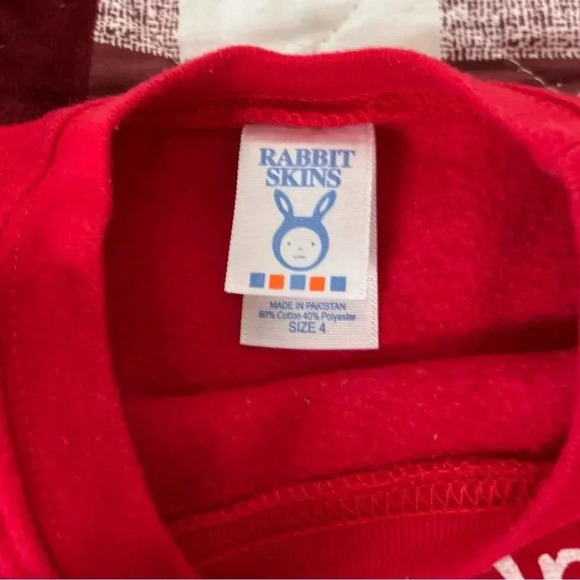Rabbit Skins Red long sleeve sweat shirt "Dear Santa I Can Explain" Size 4 - Picture 4 of 5